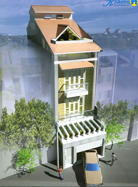 THIẾT KẾ NHÀ ỐNG ĐẸP 4 TẦNGx16M