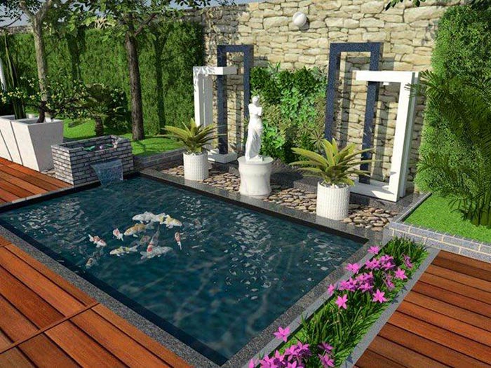 Xây hồ cá trước nhà theo phong thủy có nên hay không?