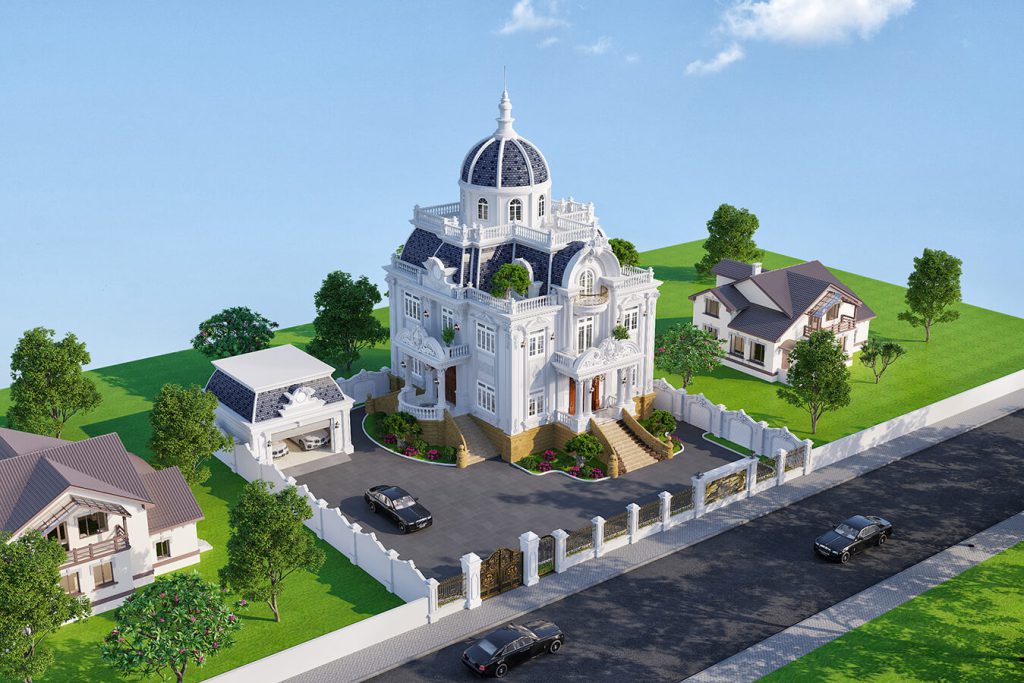 Các mẫu biệt thự cổ điển kiểu pháp đẹp say đắm lòng người