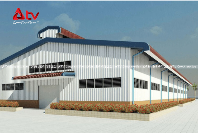 mẫu nhà xưởng kết hợp kho chứa hàng