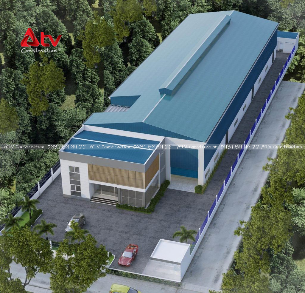 mẫu nhà xưởng kết hợp văn phòng