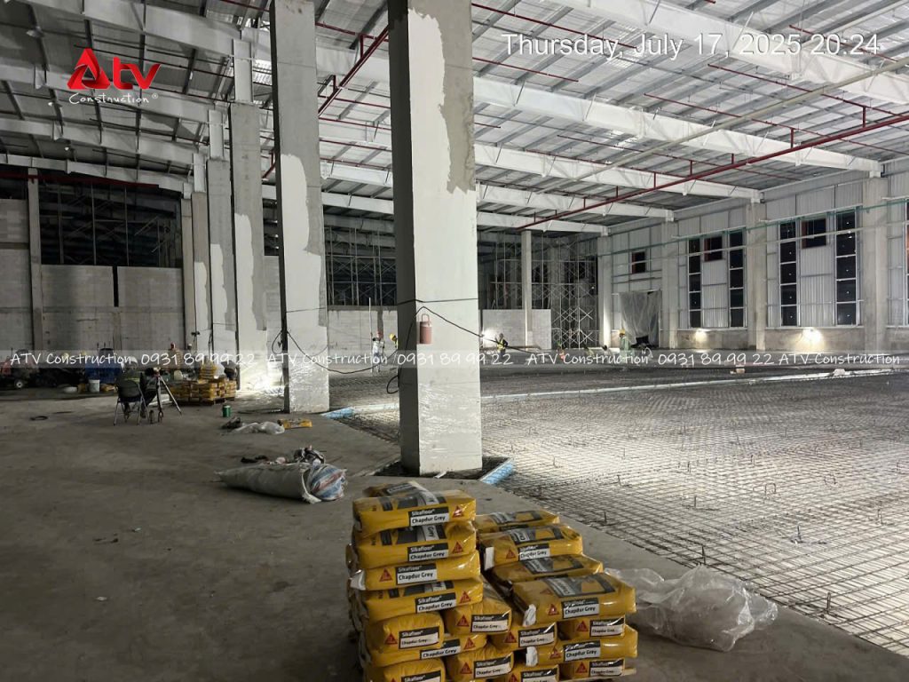 quy trình đổ bê tông nền nhà xưởng