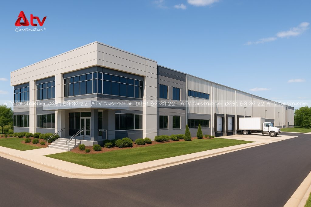 mặt tiền nhà xưởng đẹp