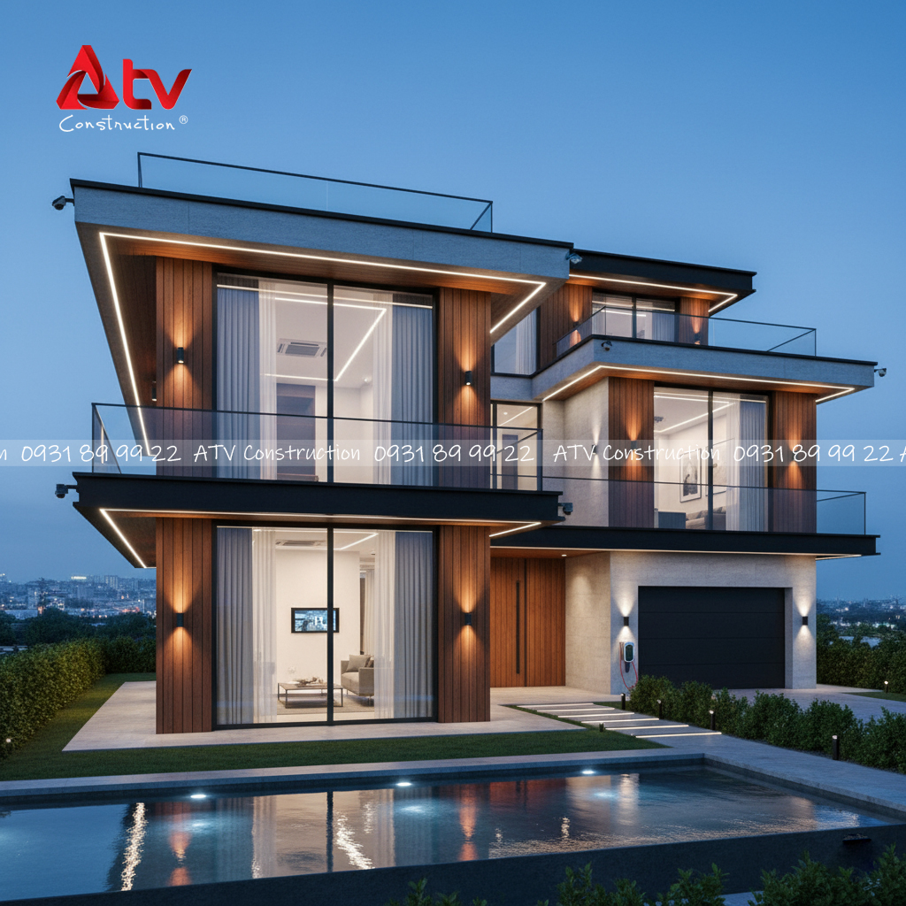 mẫu thiết kế biệt thự hiện đại thạnh mỹ lợi thông minh