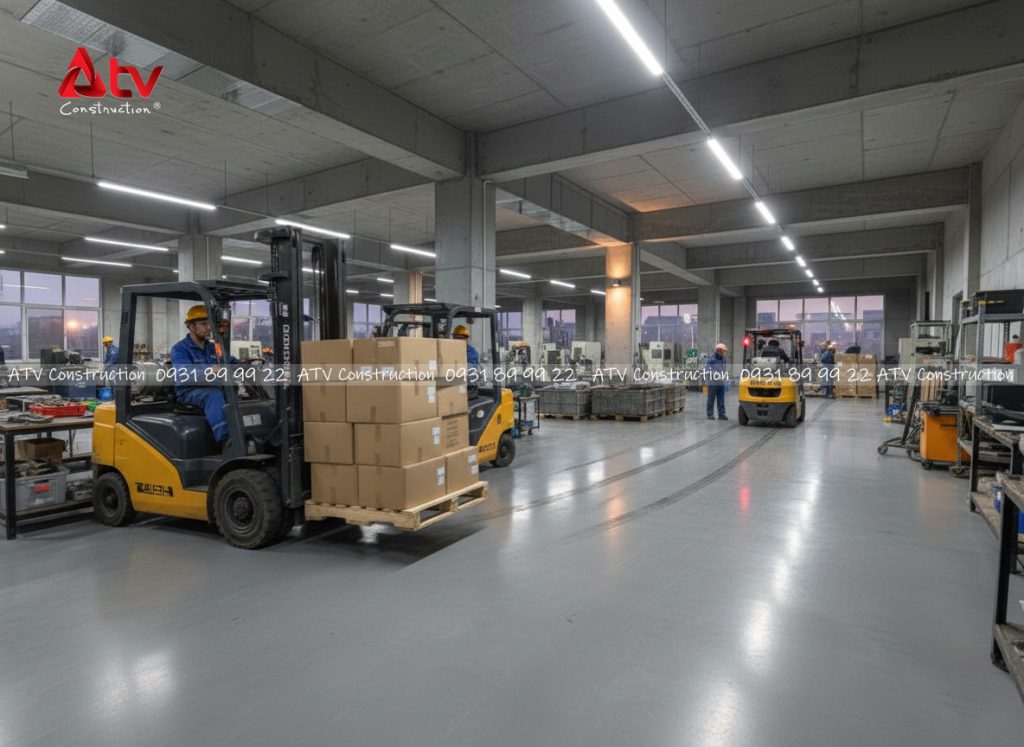 nền nhà xưởng công nghiệp chống rung