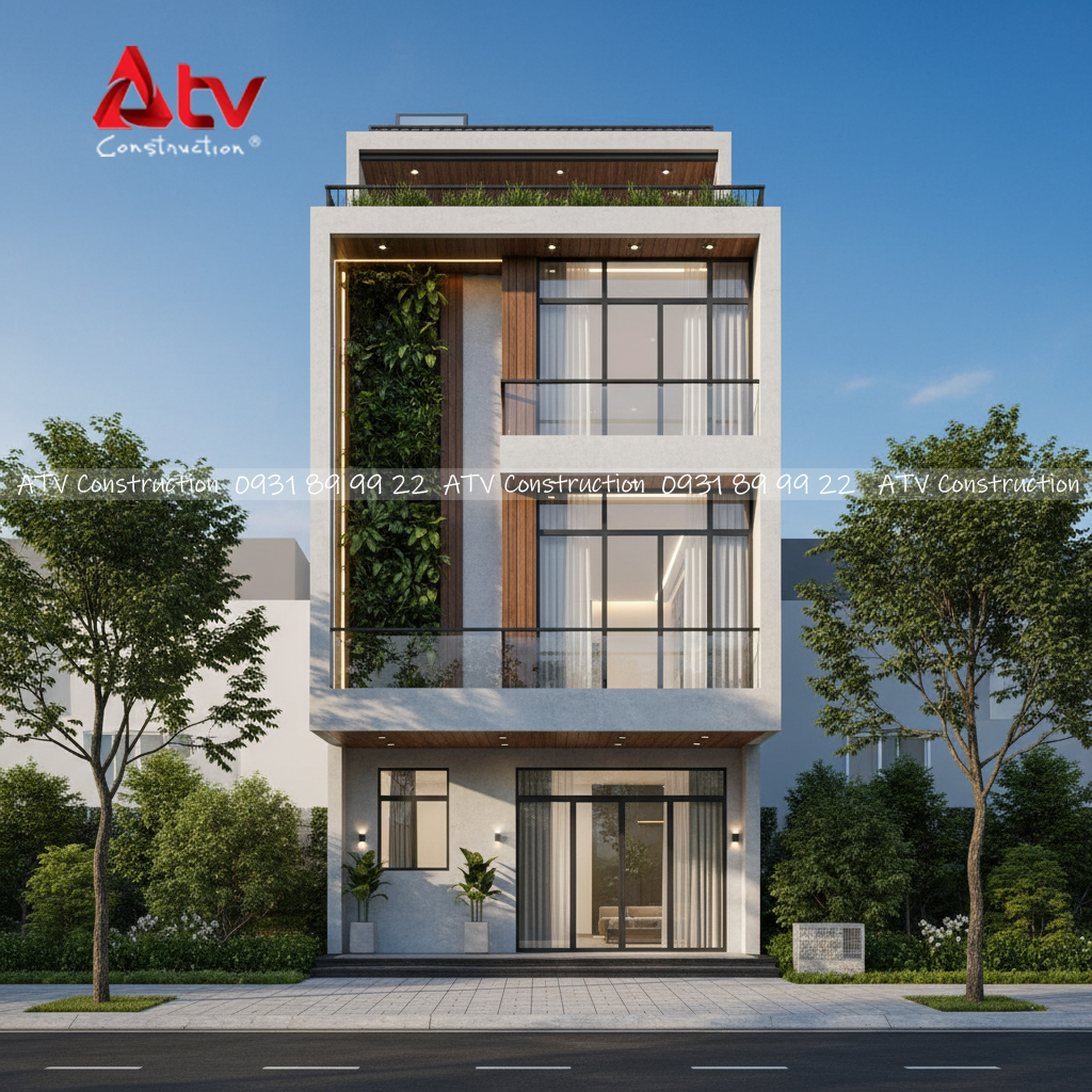 nhà ống 5x17 kết hợp kinh doanh hiện đại