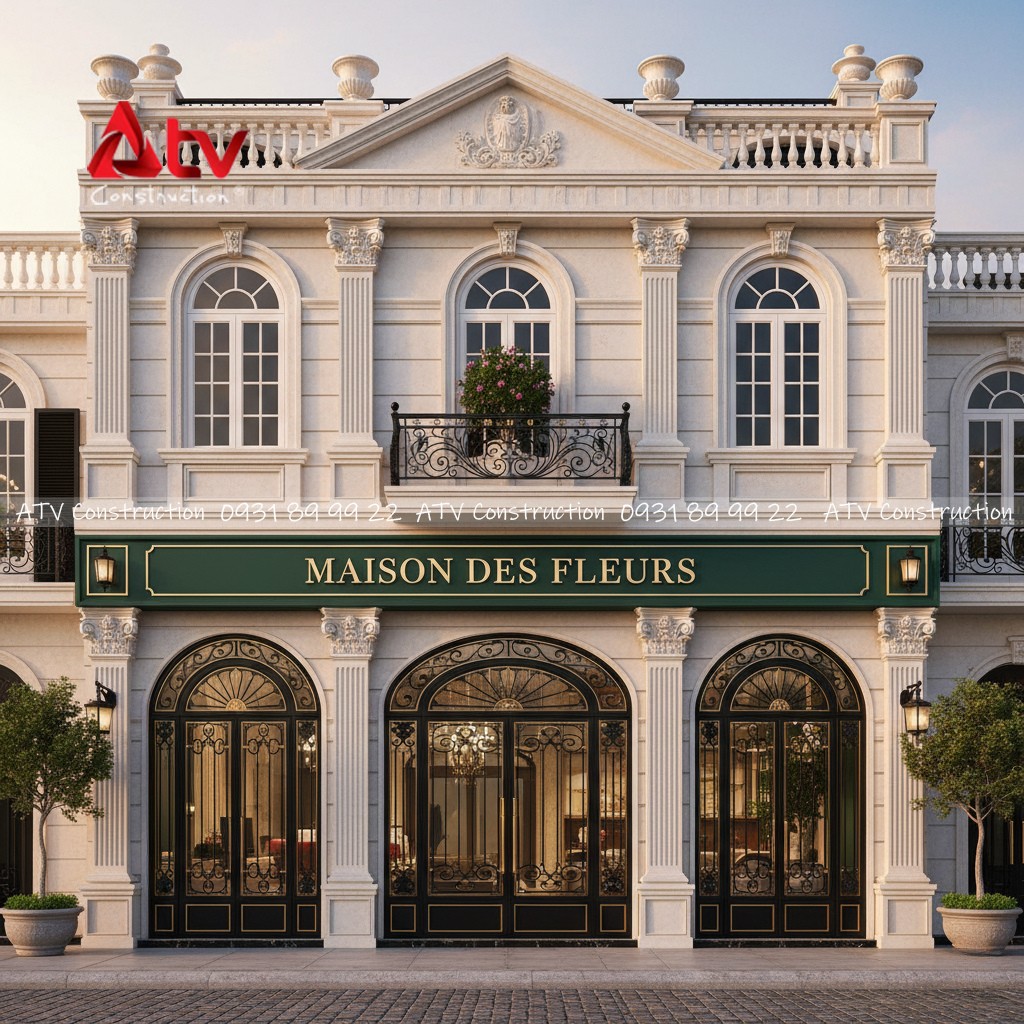 nhà ống 5x17m kết hợp kinh doanh tân cổ điển