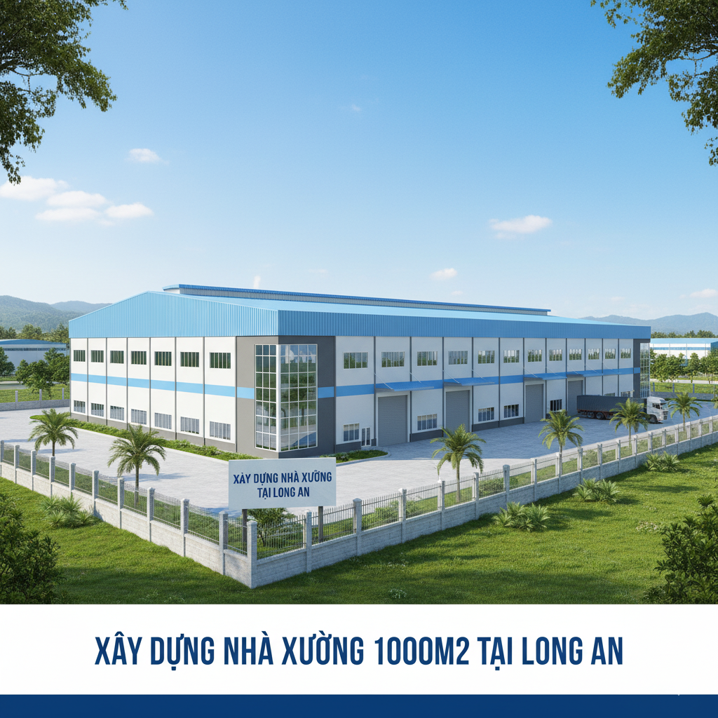 Chi Phí Xây Nhà Xưởng 1000m2 Tại Long An – Dự Toán Chi Tiết