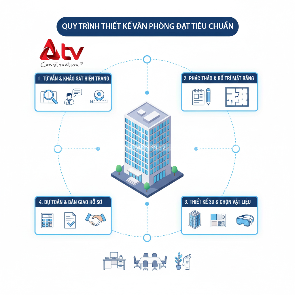 Quy trình thiết kế văn phòng tiêu chuẩn