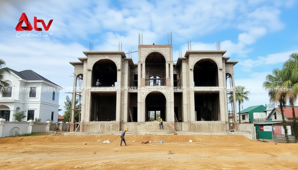 bảng giá xây nhà phần thô và hoàn thiện