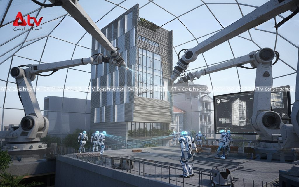 công nghệ mới trong xây dựng tòa nhà văn phòng bằng robot và in 3d