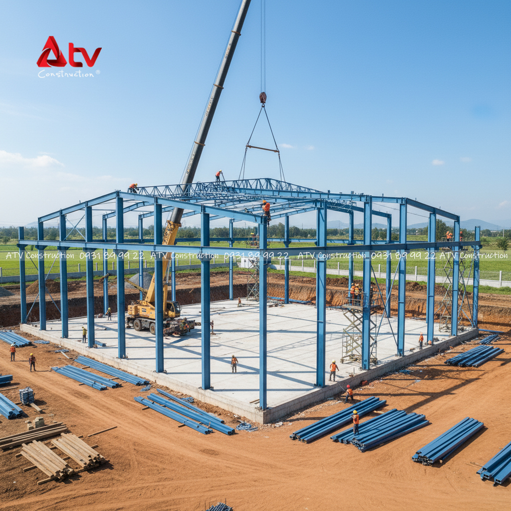 quy trình xây dựng nhà xưởng tại Long An