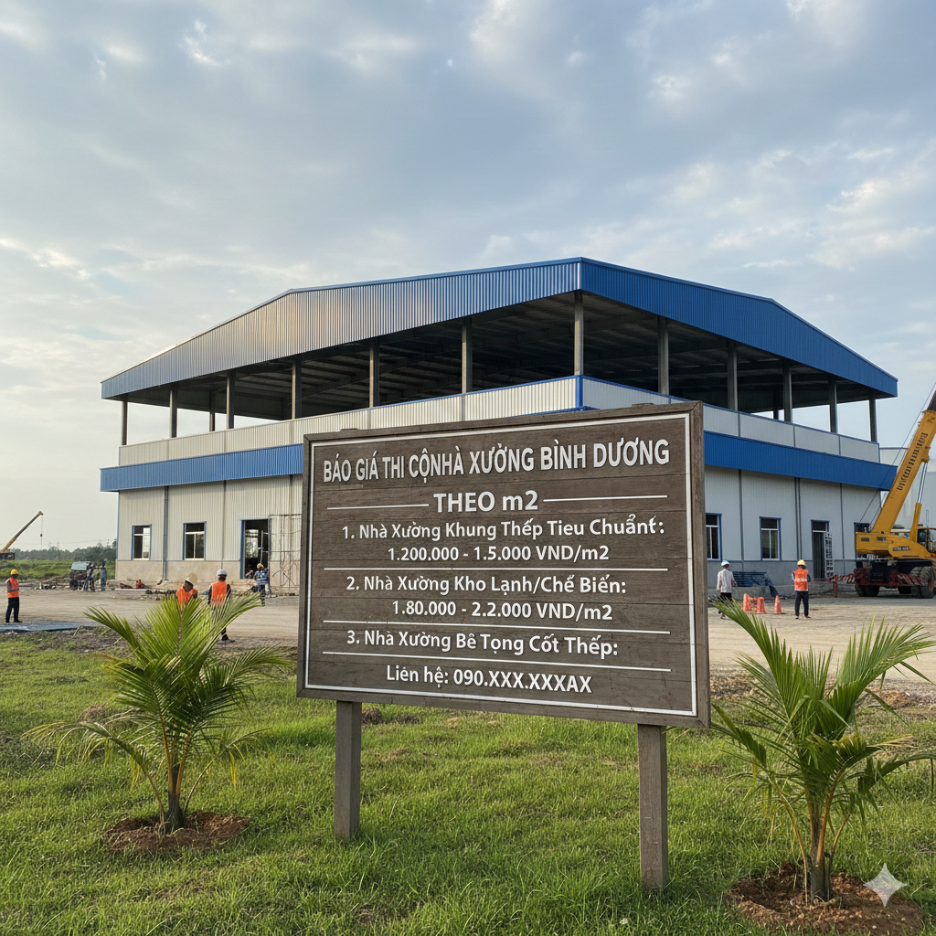 Báo Giá Thi Công Nhà Xưởng Bình Dương Theo m2 Mới Nhất 2025