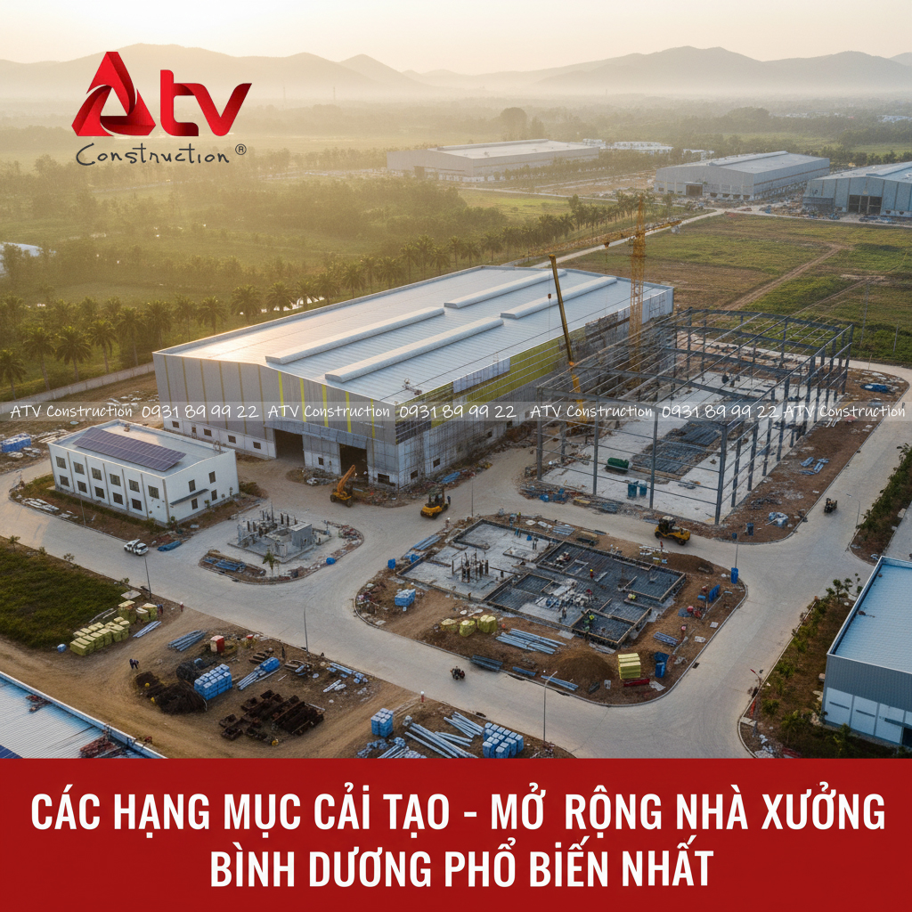 các hạng mục cải tạo mở rộng nhà xưởng