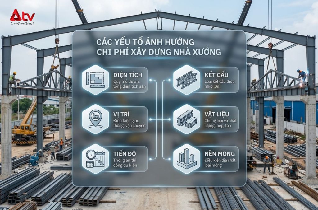 Các yếu tố ảnh hưởng đến đơn giá xây dựng nhà xưởng