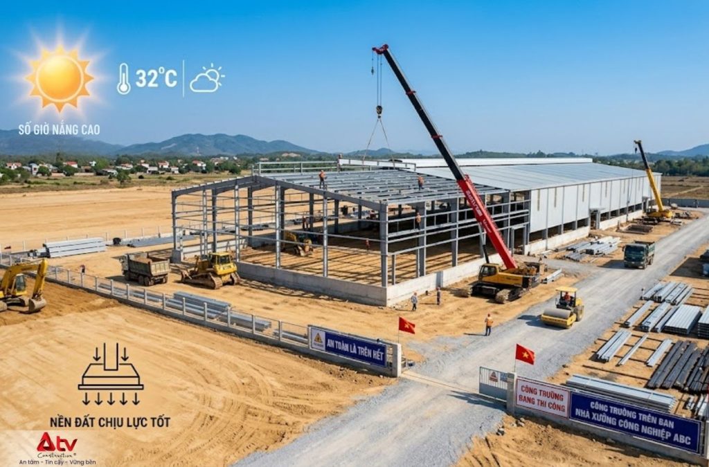 Điều kiện tự nhiên tốt giúp thi công nhanh và tiết kiệm chi phí