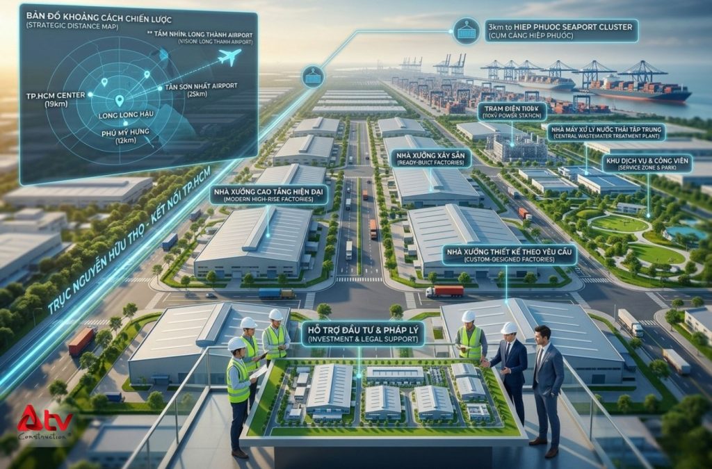 Những thuận lợi khi xây dựng nhà xưởng tại KCN Long Hậu