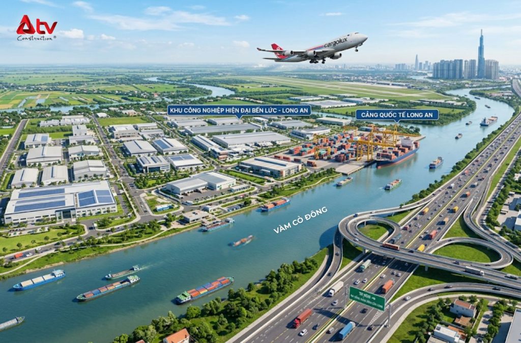 KCN Thuận Đạo sở hữu vị trí kết nối giao thông rất thuận lợi, thuận lợi để xây dựng nhà xưởng công nghiệp