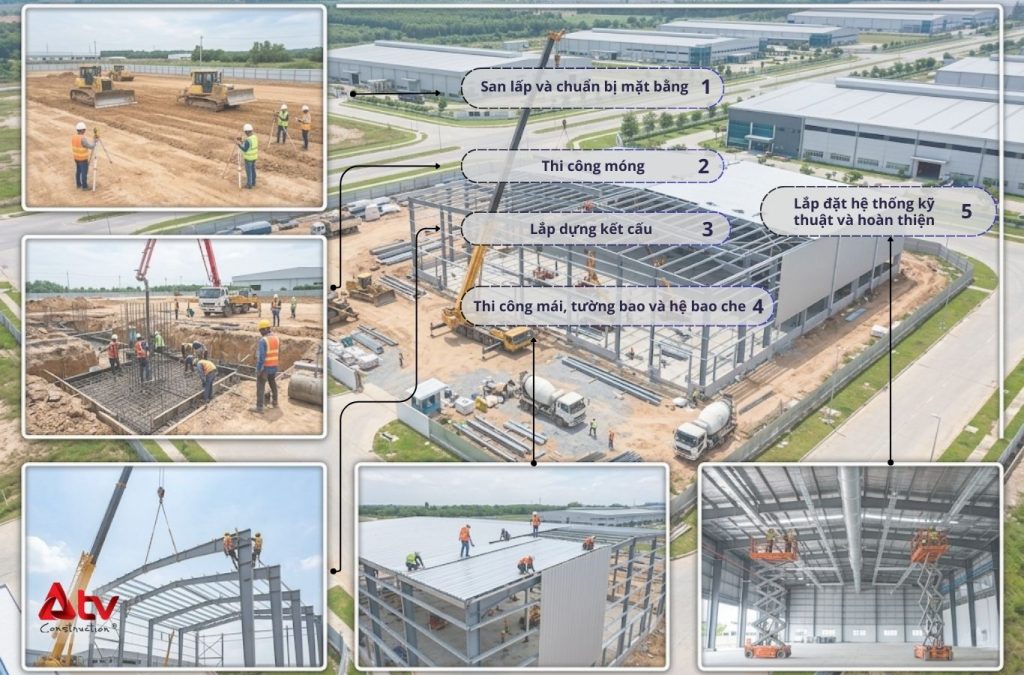 Quy trình thi công nhà xưởng tại Vĩnh Lộc 2