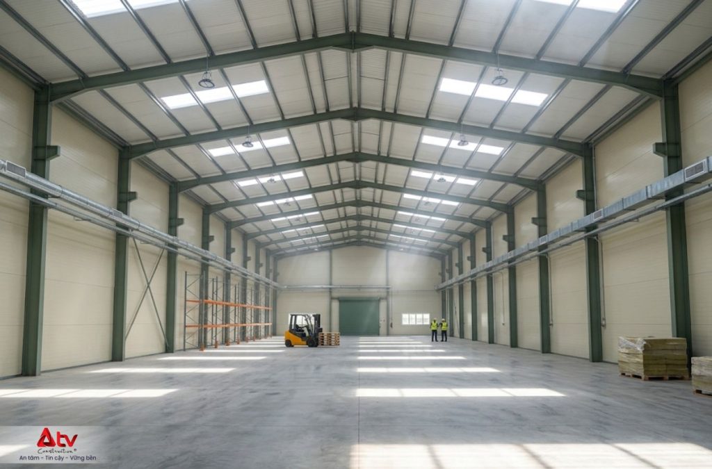 Chi phí xây nhà xưởng thay đổi theo vật liệu và điều kiện thi công