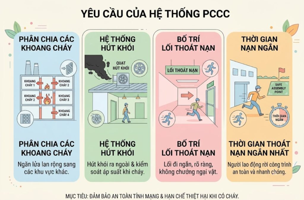 Hệ thống PCCC giúp bảo vệ tính mạng người trong công trình