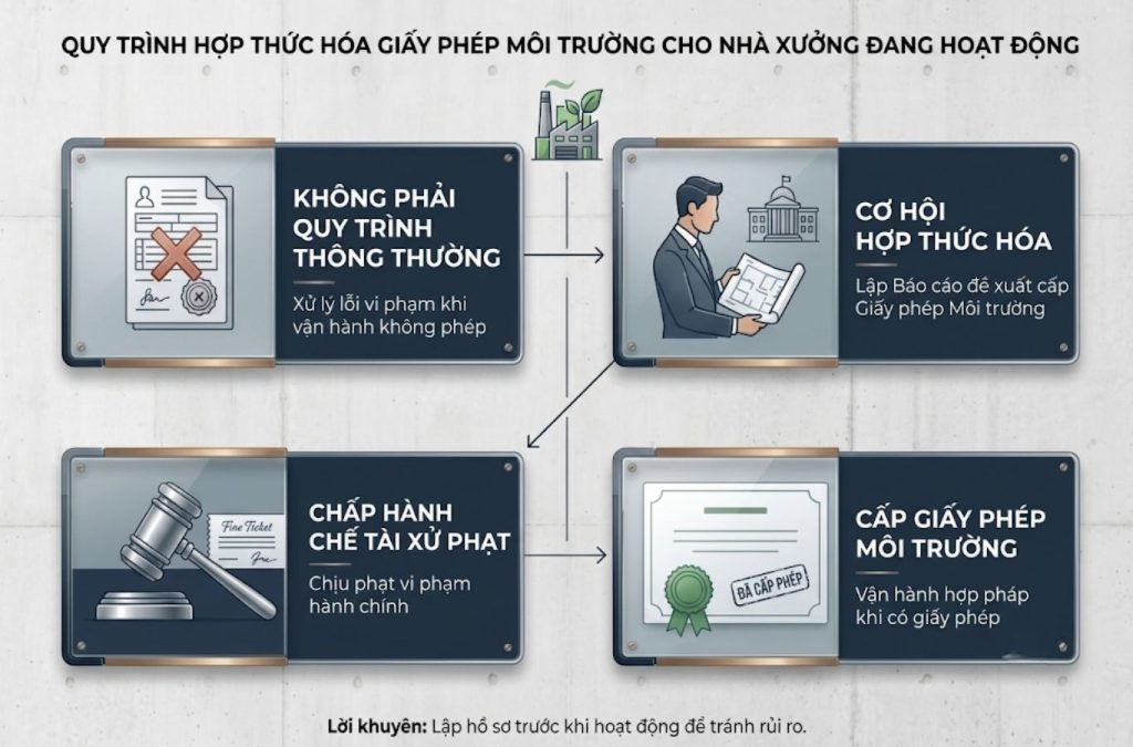 Nhà xưởng đã hoạt động vẫn có thể làm hồ sơ môi trường để khắc phục