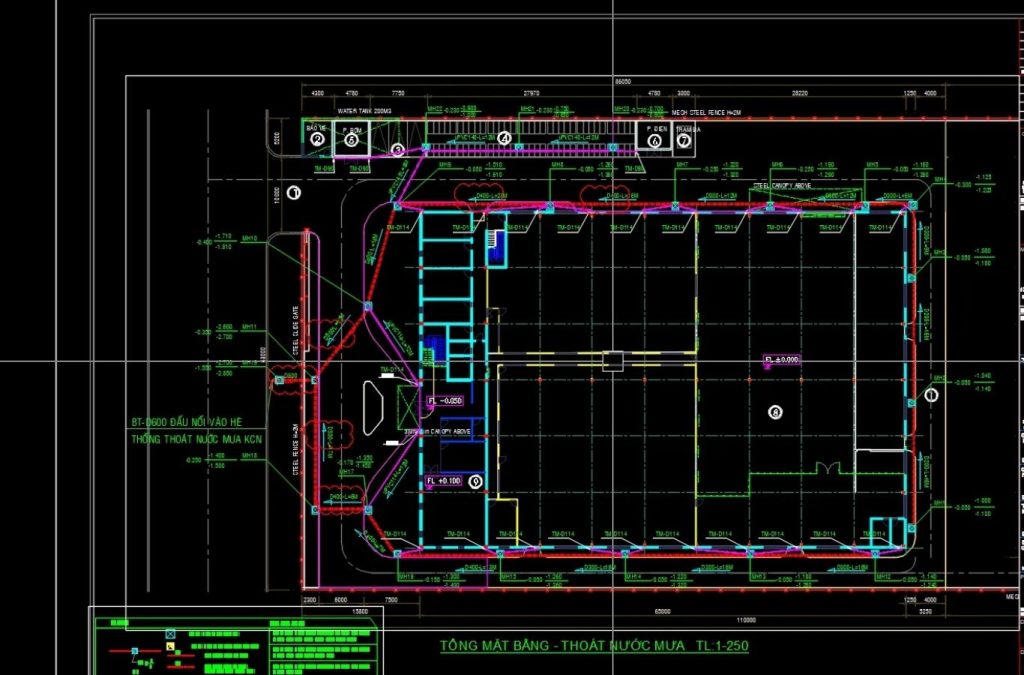 Ví dụ bản vẽ thoát nước mưa nhà xưởng